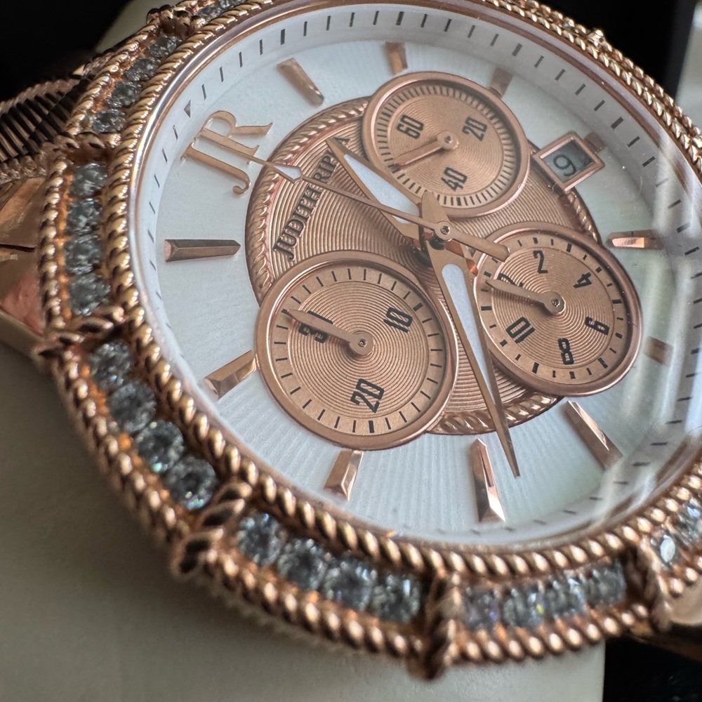 Judith Ripka Rose Gold and White Chronograph Watch - Picture 4 of 5